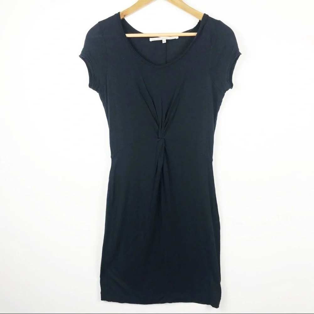 Rachel Roy Womens Black Twist Front Modal Short Sleeve Bodycon Dress Small